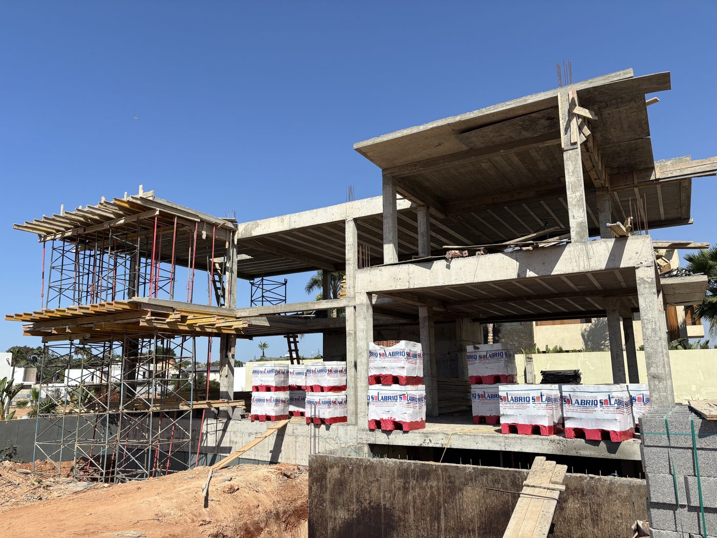 Villa Californie  -  Structure béton en cours